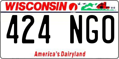 WI license plate 424NGO