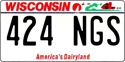 WI license plate 424NGS
