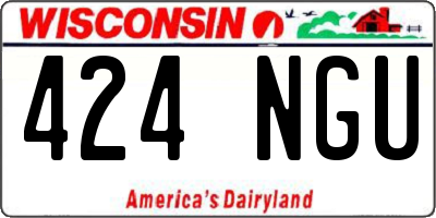 WI license plate 424NGU