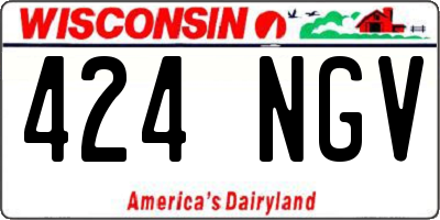 WI license plate 424NGV