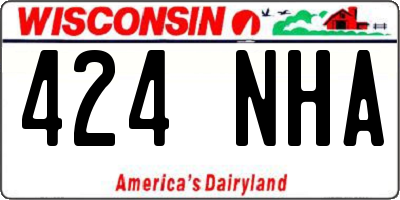 WI license plate 424NHA