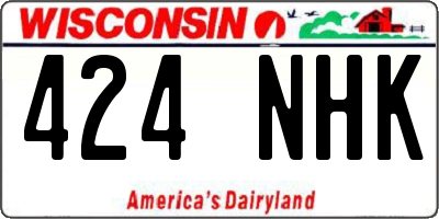 WI license plate 424NHK