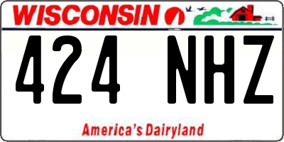 WI license plate 424NHZ