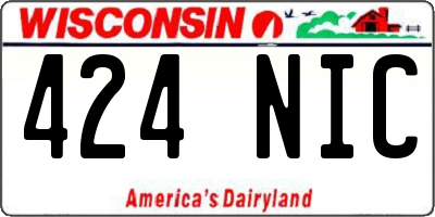 WI license plate 424NIC