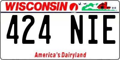 WI license plate 424NIE