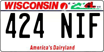 WI license plate 424NIF
