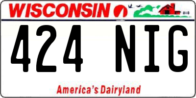 WI license plate 424NIG