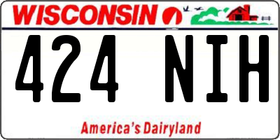 WI license plate 424NIH