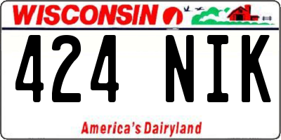 WI license plate 424NIK