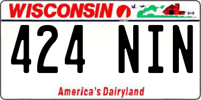 WI license plate 424NIN