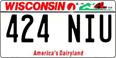 WI license plate 424NIU