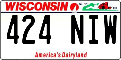 WI license plate 424NIW