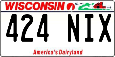 WI license plate 424NIX