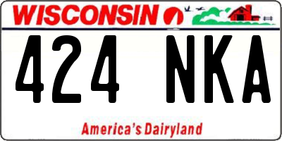 WI license plate 424NKA