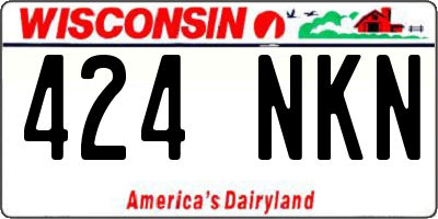 WI license plate 424NKN
