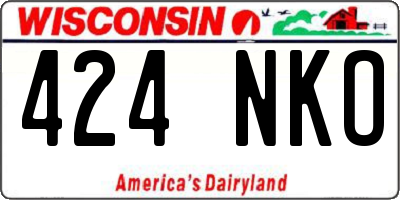 WI license plate 424NKO