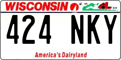 WI license plate 424NKY