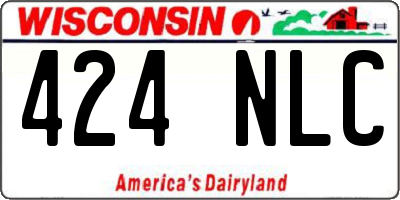WI license plate 424NLC