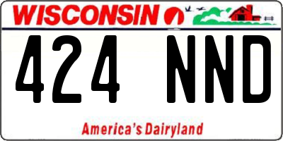 WI license plate 424NND