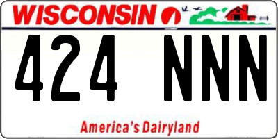 WI license plate 424NNN