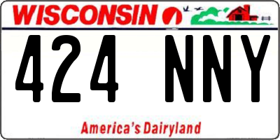 WI license plate 424NNY