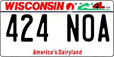 WI license plate 424NOA