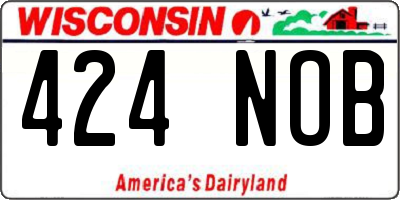 WI license plate 424NOB
