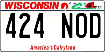 WI license plate 424NOD