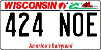 WI license plate 424NOE