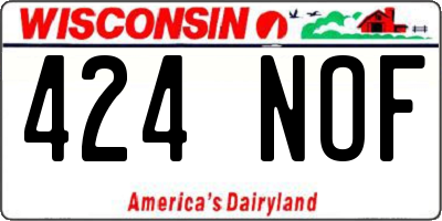 WI license plate 424NOF
