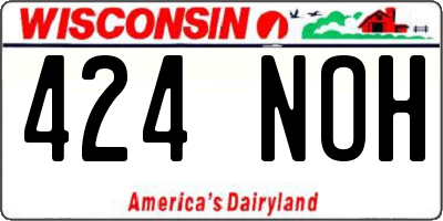 WI license plate 424NOH