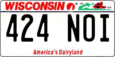 WI license plate 424NOI