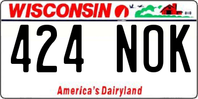 WI license plate 424NOK