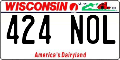 WI license plate 424NOL