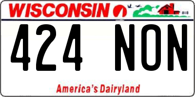 WI license plate 424NON