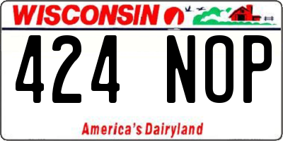 WI license plate 424NOP