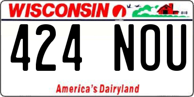 WI license plate 424NOU