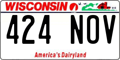 WI license plate 424NOV