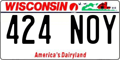 WI license plate 424NOY