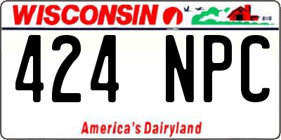 WI license plate 424NPC