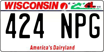 WI license plate 424NPG