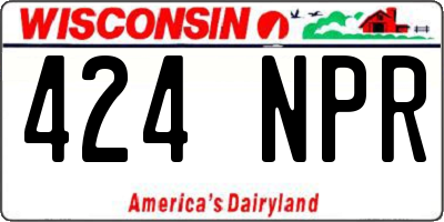 WI license plate 424NPR
