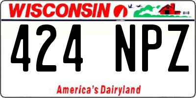 WI license plate 424NPZ