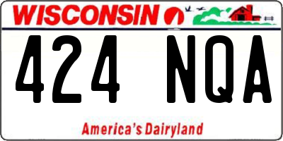 WI license plate 424NQA