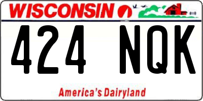 WI license plate 424NQK