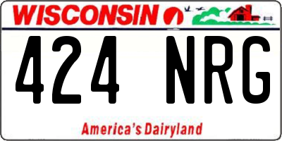 WI license plate 424NRG