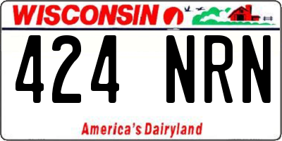 WI license plate 424NRN