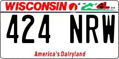 WI license plate 424NRW