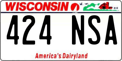 WI license plate 424NSA