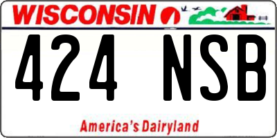 WI license plate 424NSB